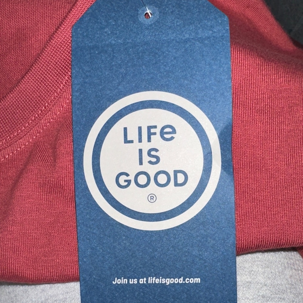 Life Is Good Coral Dog Graphic T-Shirt - Picture 7 of 7